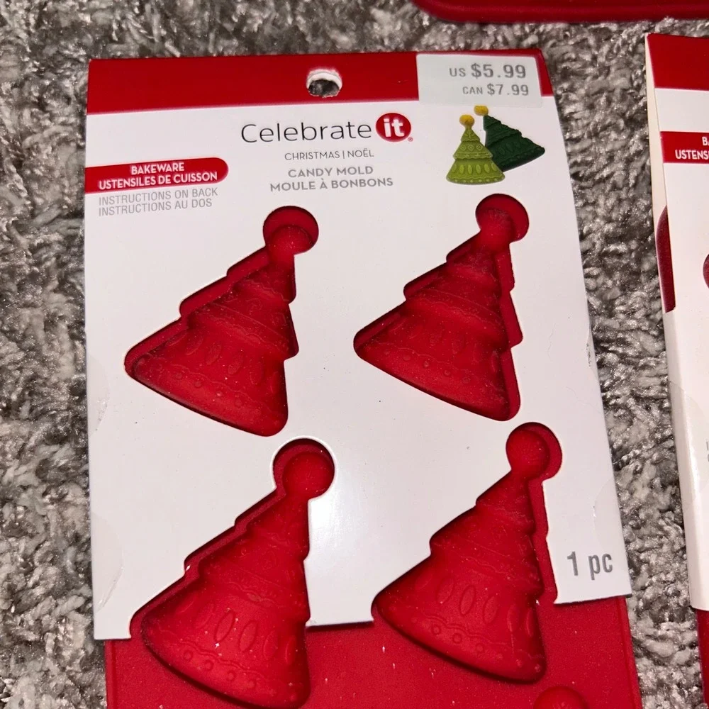 Celebrate It Christmas Silicone Candy Molds‎ Gingerbread Tree Snowflake